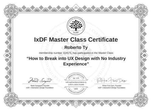 How to Break into UX Design with No Industry Experience certificate