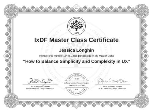 How to Balance Simplicity and Complexity in UX certificate