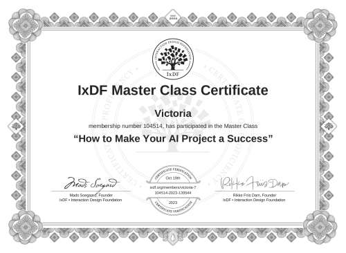 How to Make Your AI Project a Success certificate