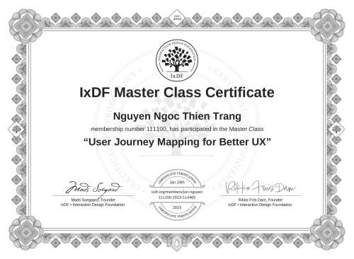 User Journey Mapping for Better UX certificate