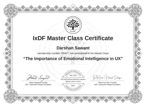 The Importance of Emotional Intelligence in UX certificate