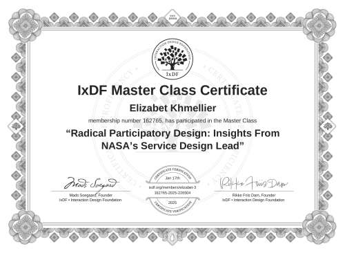 Radical Participatory Design: Insights From NASA’s Service Design Lead certificate