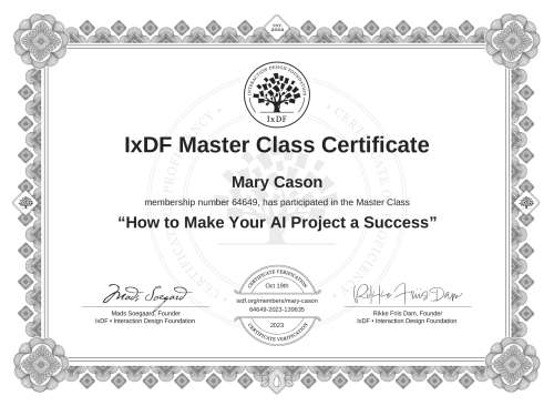 How to Make Your AI Project a Success certificate