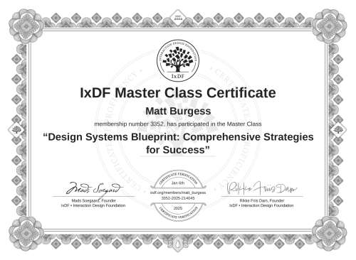 Design Systems Blueprint: Comprehensive Strategies for Success certificate