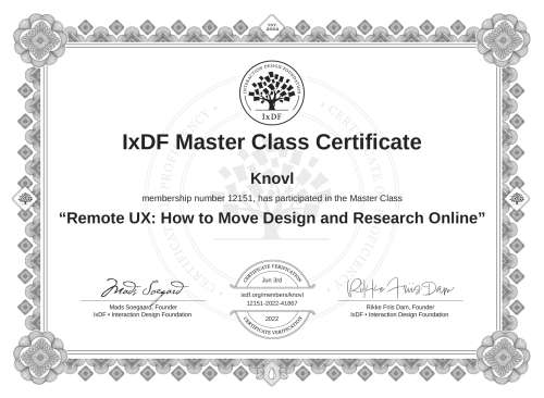 Remote UX: How to Move Design and Research Online certificate