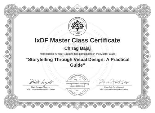 Storytelling Through Visual Design: A Practical Guide certificate