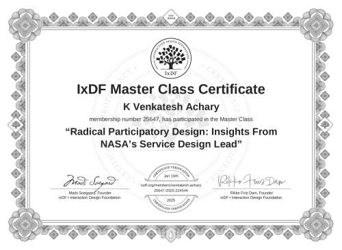 Radical Participatory Design: Insights From NASA’s Service Design Lead certificate