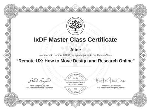 Remote UX: How to Move Design and Research Online certificate
