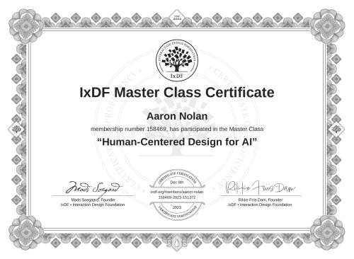 Human-Centered Design for AI certificate