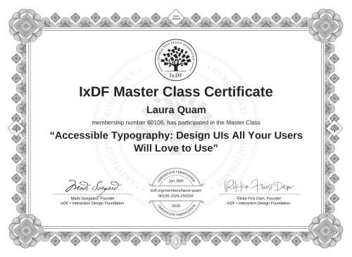 Accessible Typography: Design UIs All Your Users Will Love to Use certificate