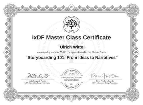Storyboarding 101: From Ideas to Narratives certificate