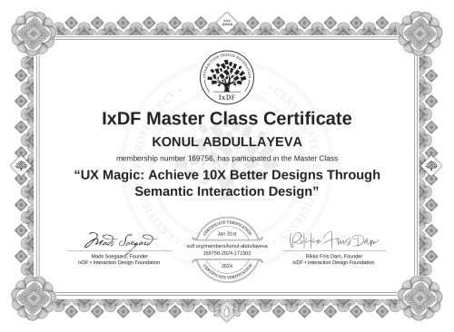 UX Magic: Achieve 10X Better Designs Through Semantic Interaction Design certificate