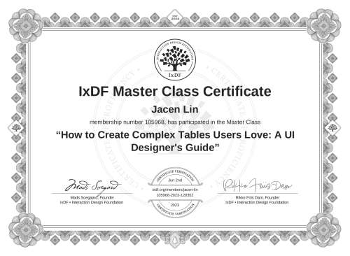 How to Create Complex Tables Users Love: A UI Designer's Guide certificate