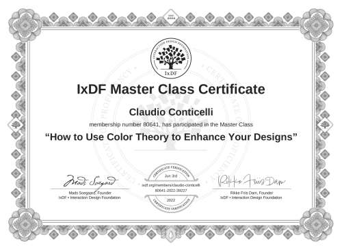 How to Use Color Theory to Enhance Your Designs certificate
