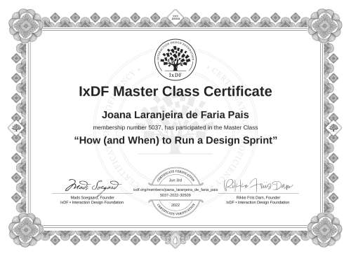 How (and When) to Run a Design Sprint certificate