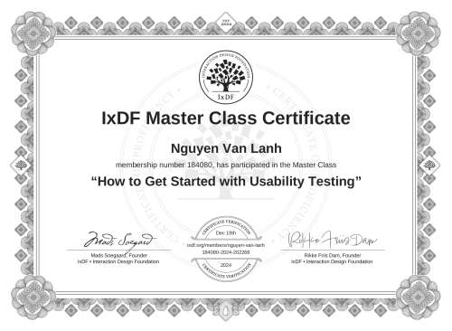 How to Get Started with Usability Testing certificate