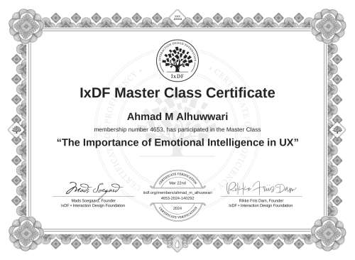 The Importance of Emotional Intelligence in UX certificate