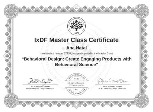 Behavioral Design: Create Engaging Products with Behavioral Science certificate