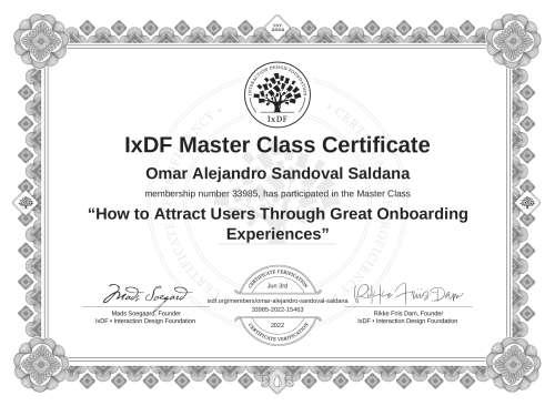 How to Attract Users Through Great Onboarding Experiences certificate