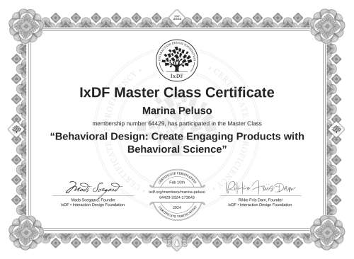 Behavioral Design: Create Engaging Products with Behavioral Science certificate