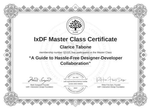 A Guide to Hassle-Free Designer-Developer Collaboration certificate