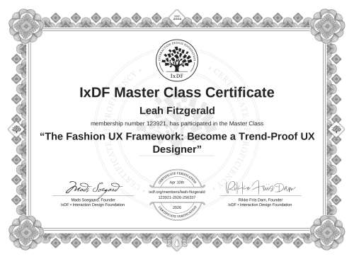 The Fashion UX Framework: Become a Trend-Proof UX Designer certificate