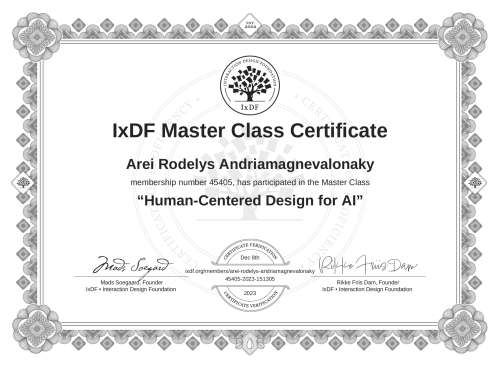 Human-Centered Design for AI certificate