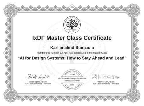 AI for Design Systems: How to Stay Ahead and Lead certificate