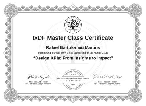 Design KPIs: From Insights to Impact certificate