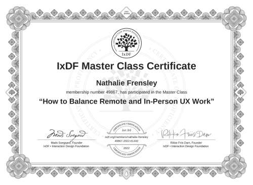 How to Balance Remote and In-Person UX Work certificate