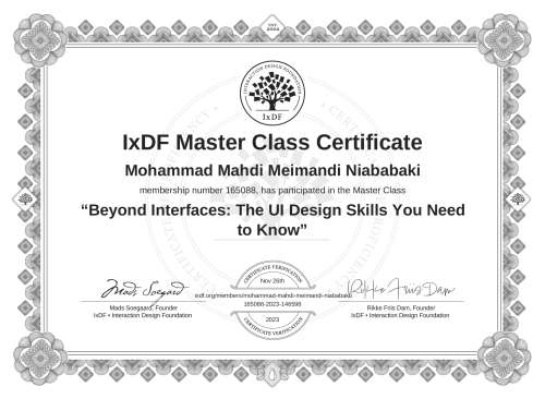 Beyond Interfaces: The UI Design Skills You Need to Know certificate