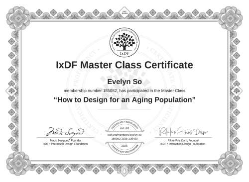 How to Design for an Aging Population certificate