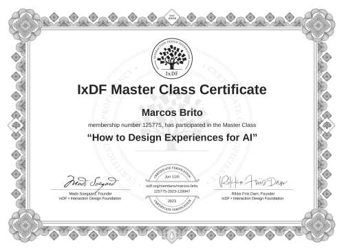 How to Design Experiences for AI certificate