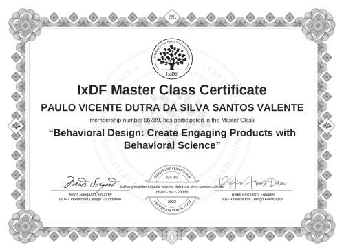 Behavioral Design: Create Engaging Products with Behavioral Science certificate