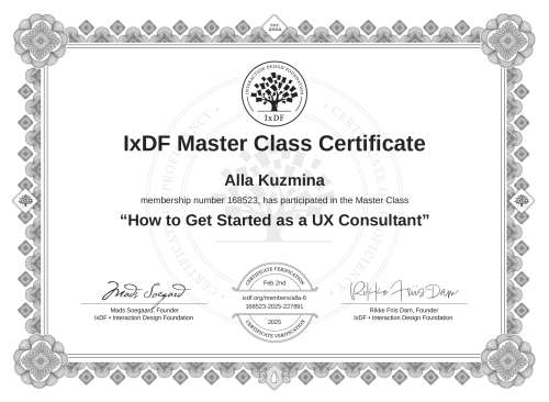 How to Get Started as a UX Consultant certificate