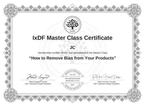 How to Remove Bias from Your Products certificate