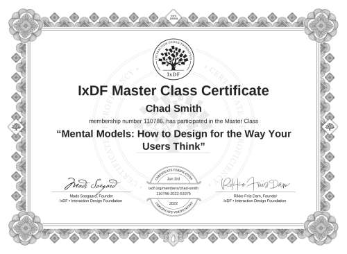 Mental Models: How to Design for the Way Your Users Think certificate