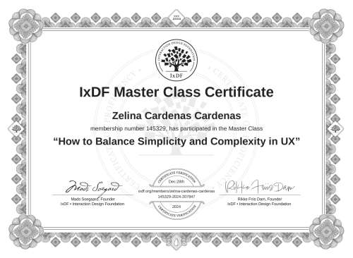 How to Balance Simplicity and Complexity in UX certificate