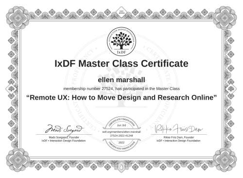 Remote UX: How to Move Design and Research Online certificate
