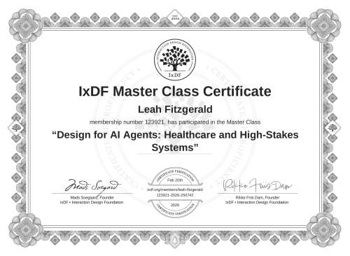 Design for AI Agents: Healthcare and High-Stakes Systems certificate