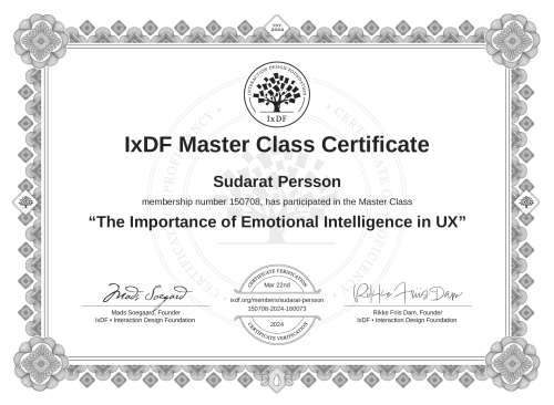 The Importance of Emotional Intelligence in UX certificate