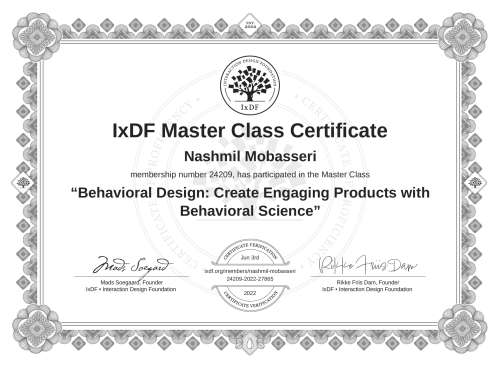 Behavioral Design: Create Engaging Products with Behavioral Science certificate