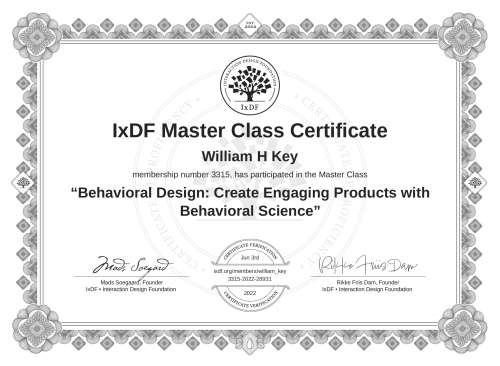 Behavioral Design: Create Engaging Products with Behavioral Science certificate