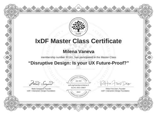 Disruptive Design: Is your UX Future-Proof? certificate