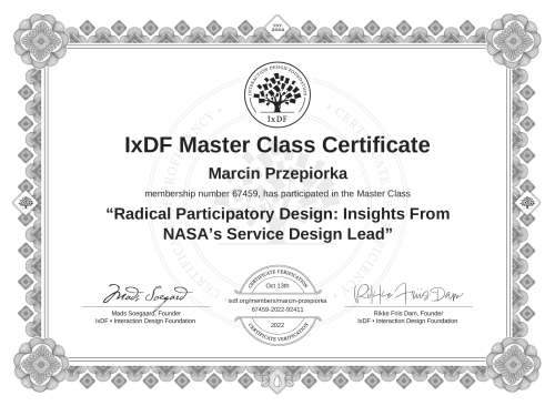 Radical Participatory Design: Insights From NASA’s Service Design Lead certificate