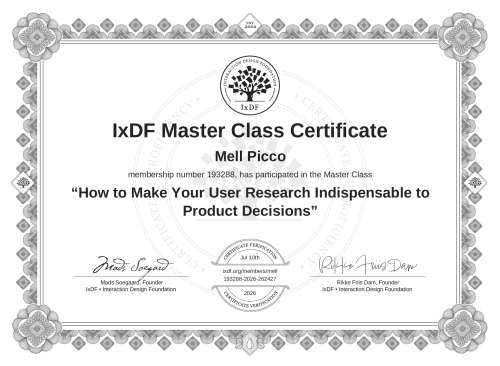 How to Make Your User Research Indispensable to Product Decisions certificate