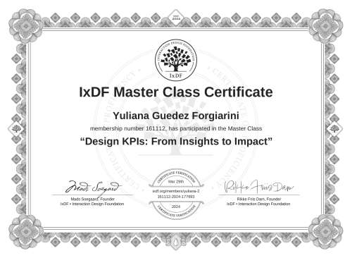 Design KPIs: From Insights to Impact certificate