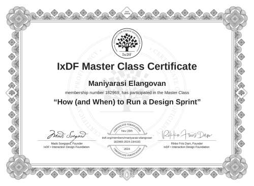 How (and When) to Run a Design Sprint certificate