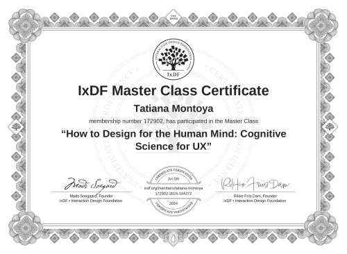How to Design for the Human Mind: Cognitive Science for UX certificate