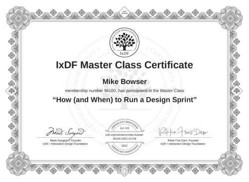 How (and When) to Run a Design Sprint certificate